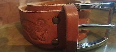 Бижутерия: Новый мужской ремень из натуральной кожи . Длина 132, нирина 4см — 4