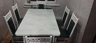 acne studios: Комплект столов и стульев на заказ, Для кухни, Прямоугольный — 5