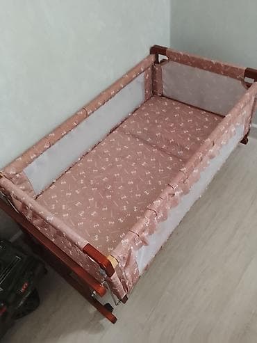 купить бортики в детскую кроватку: Люлька, Б/у, Колыбель, Дерево, цвет - Коричневый, Самовывоз, Платная доставка — 1
