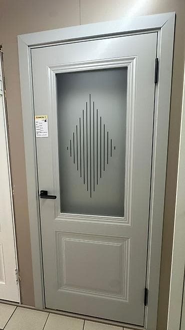 коврики для прихожки: Межкомнатная дверь с остеклением - Цвет: светло-серый (матовый). - — 1