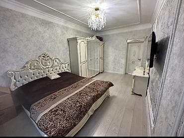 Спальный гарнитур, Б/у, Двуспальная кровать, МДФ, цвет - Бежевый