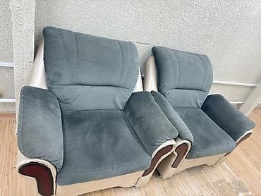 small table: Комплект мягкой мебели, Б/у, Самовывоз, цвет - Серый — 2