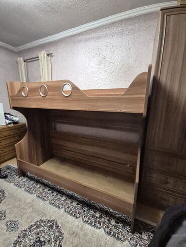 набор макита 5 в 1: Двухъярусная детская кровать, Б/у, ЛДСП, цвет - Коричневый — 4