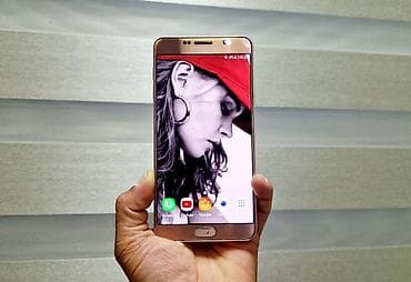 galaxy starship: Samsung Galaxy Note 5, Б/у, 64 ГБ, цвет - Золотой, 1 SIM — 2