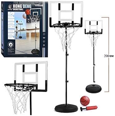 детский баскетбол: Мобильная баскетбольная стойка регулируемая до 200 см Практичная — 1