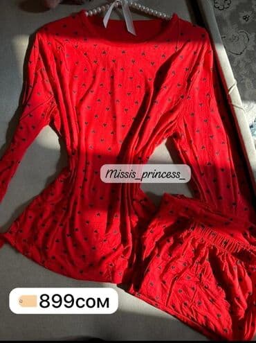 Киреге берилүүчү кийимдер: Домашние комплекты/пижамы Варианты: - Длинный рукав + брюки — 10