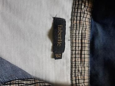 рубашка с коротким рукавом: Рубашка, цвет - Синий, Б/у — 4