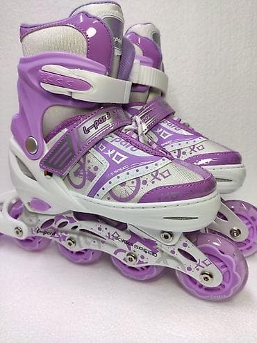 Ролики: Новые роликовые коньки L-parD, фиолетово-белые - Тип: inline (4 — 1