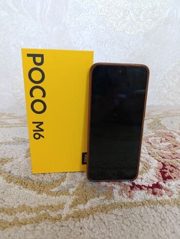 телефон poco m3: Poco M6, Колдонулган, 256 ГБ, түсү - Кара, eSIM, 2 SIM — 1
