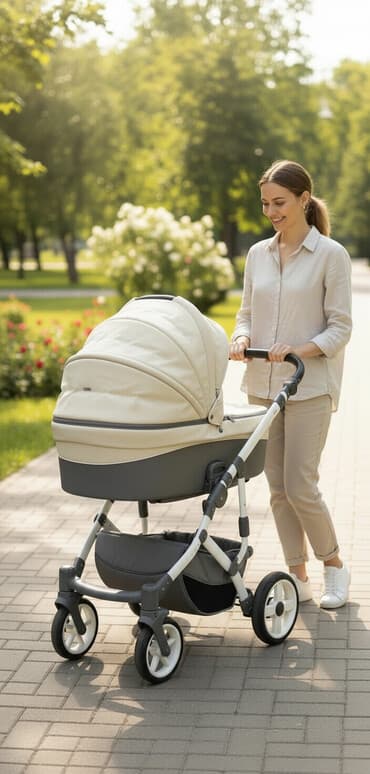 детская машинка с пультом: Коляска, Б/у — 1