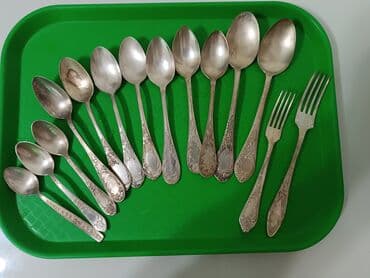 Туфли: Мельхиор времен СССР Набор столовых приборов из металла с декоративной — 2