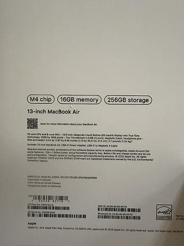 Ноутбуки Apple (MacBook): Ультрабук, Б/у, Apple M4, ОЗУ, RAM: 16 ГБ — 6