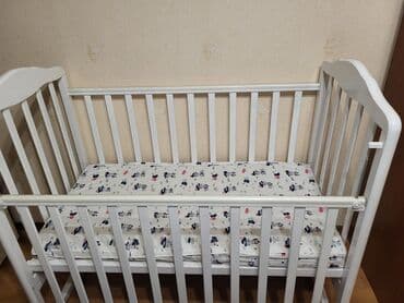 манеж детский фото цена: Кровать детская, материал берёза. С матрацем. Состояние-кровать новая — 3