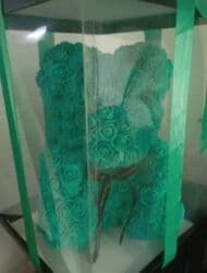 мишка поздравляю: Мишка из роз в подарочной коробке 40см низ мишки тоже в розах! — 1