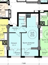 продажа квартир от собственника: 2 комнаты, 52 м², Элитка, 11 этаж, ПСО (под самоотделку) — 2