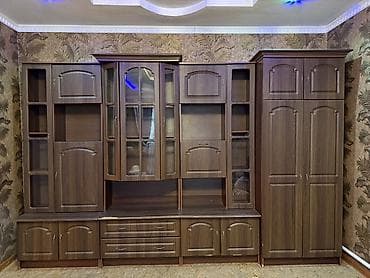 одностворчатый шкаф: Стенка-шкаф, Тип стенки-шкафа: Модульная, Для зала, Особенности: С отделением под телевизор — 1