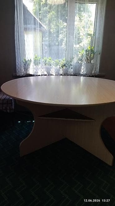 foldable table: Кухонный стол и стул, Б/у, цвет - Бежевый — 2