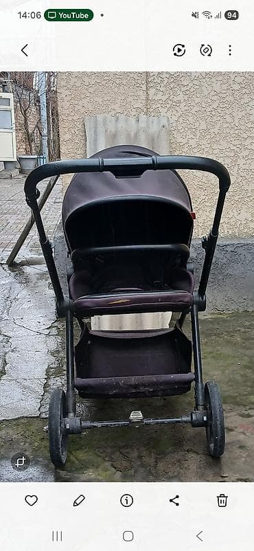 Коляски: Коляска, цвет - Черный, Б/у — 1