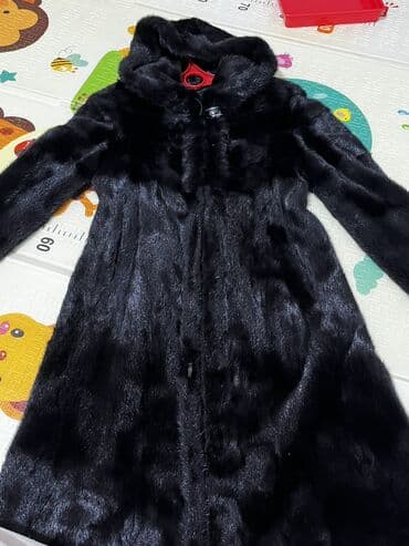 Атайын кийим: Шуба, Норка, Тизеден, Капюшону бар, S — 5