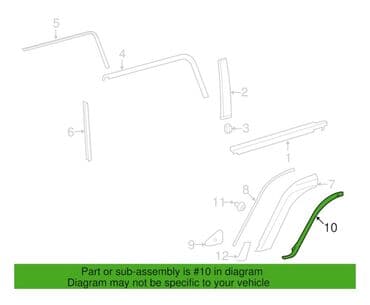 подкрыльник на ист: Уплотнитель двери Задняя левая Toyota, Новый, Оригинал — 10