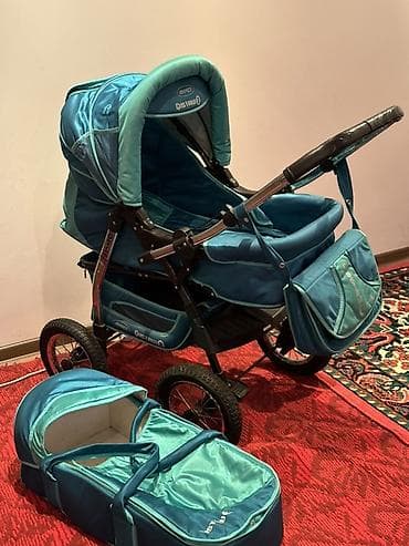 chicco echo: Коляска, Другой бренд, цвет - Голубой, Б/у, Самовывоз — 1