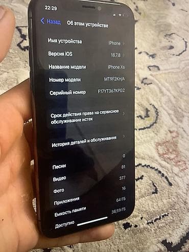 apple x: IPhone Xs, Б/у, 64 ГБ, Space Gray, Чехол, 91 % — 9