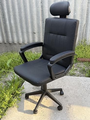 кресло для кабинета: Офисное кресло, Новый, С колесиками, цвет - Черный, Экокожа, Самовывоз, Платная доставка — 2