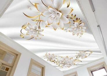 требуются монтажники натяжных потолков: Натяжной потолок 3D потолки, Глянцевое, Матовое Бесплатная консультация, Бесплатный замер, Гарантия — 1
