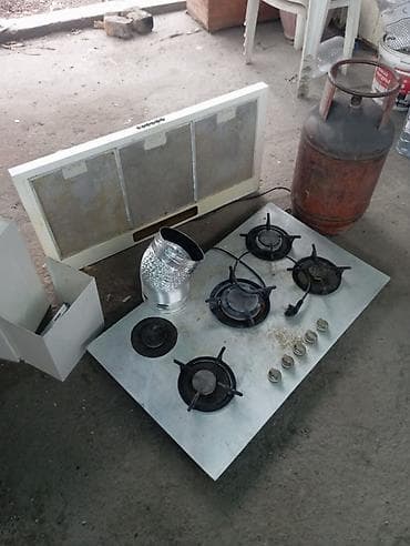 Комплект для кухни: газовая варочная панель 5 конфорок + вытяжка с