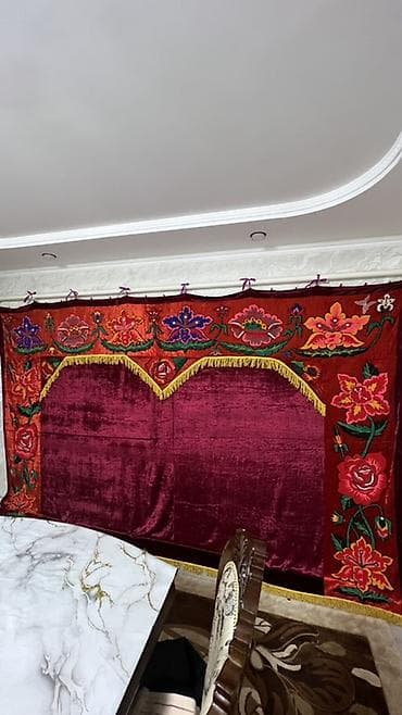 штора для душа: Настенный декоративный рушник/панно из бархата с вышивкой - Материал — 6