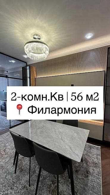 flat osh: 2 комнаты, 56 м², Элитка, 10 этаж, Евроремонт — 1