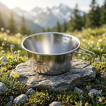походная посуда: Миска Campingmoon 300 мл с ручкой - Материал: нержавеющая сталь 18/8 — 2