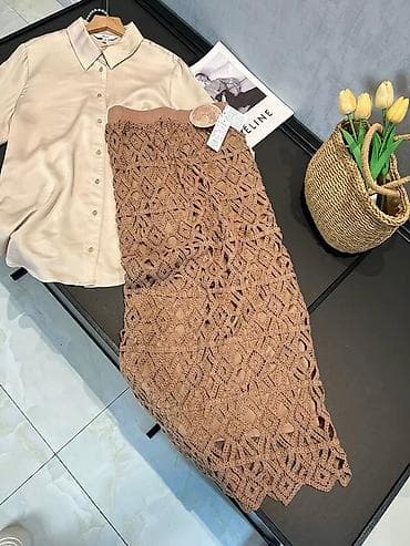 фартук для малины: Юбка, Модель юбки: Прямая, Миди, По талии — 1