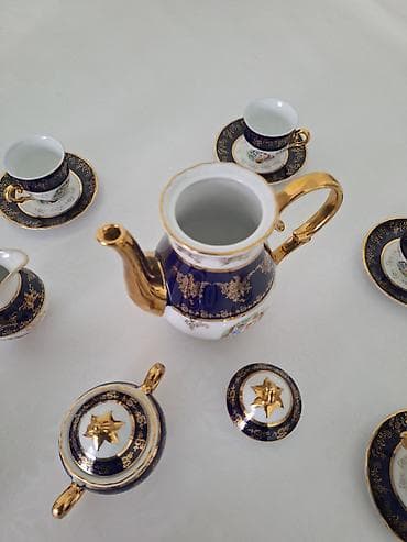 Идиш-аяк топтомдору: Фарфоровый кофейный сервиз Японский на 6 персон, классический стиль — 3