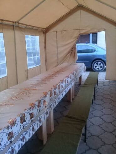 палатка туристическая: Боз үйлөрдү ижаралоо, Каркасы Жыгач, 100 баштан көп, Казан, Идиш-аяк, Полу менен — 11