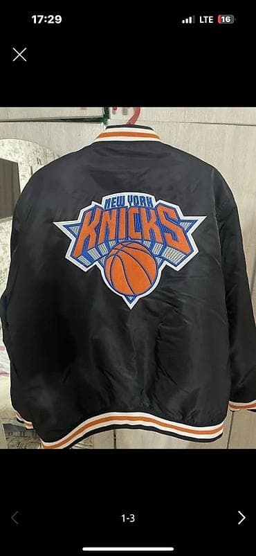 куртка кореа: Бомбер NBA New York Knicks, мужской, размер XL. - Цвет: черный с — 4