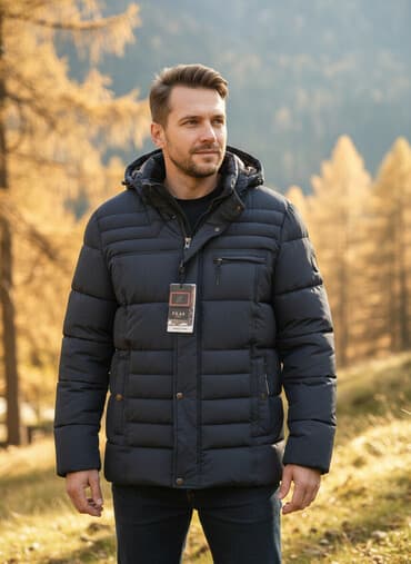 мужской зимний куртка: Куртка мужская зимняя.новая темно синяя размер большой восток5 — 1