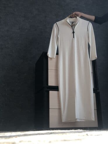 платье с завышенной талией для беременных: Повседневное платье, Осень-весна, Трикотаж, Прямое, S — 2