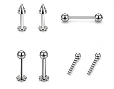 пирсинг: Пирсинг, хирургическая сталь, размер 0.8 см, цена за 1 шт — 3