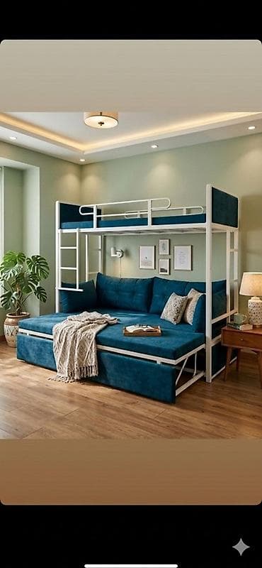 2 х местный диван кровать: Двухъярусная кровать, Раскладной — 1