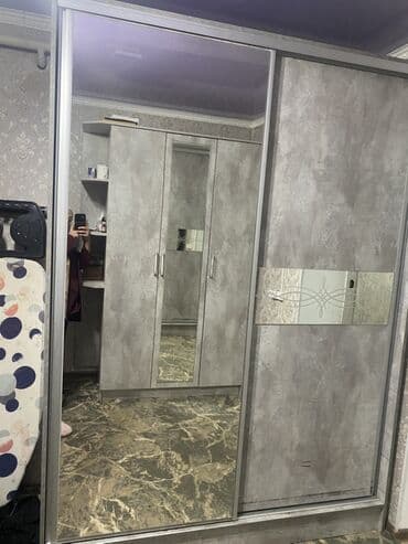 тополя пол: Спальный гарнитур в современном стиле (цвет — светлый бетон/серый) — 4