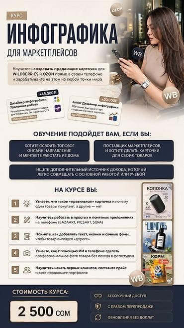 вокал курс: Онлайн‑курс «Инфографика для маркетплейсов» Что это: - Обучение — 3