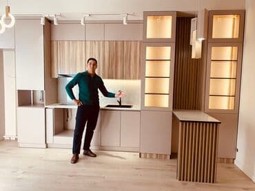 бишкек эмерек: Буйрутма эмеректер, Ашкана гарнитурасы, Үстөл, Шкаф — 1