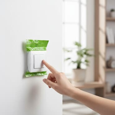 Белый двухклавишный выключатель Klaus, предназначенный для управления