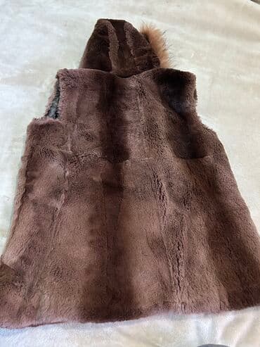 шуба кроликовая: Шуба, Короткая модель, Индия, С капюшоном, M — 2