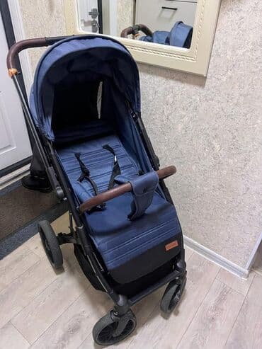 детские коляски германия: Коляска, цвет - Голубой, Б/у — 2