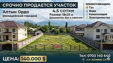 участки алтын ордо: 4 соток, Для строительства — 1