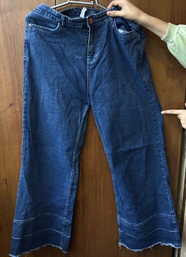 рубашк: Джинсы, Трубы, Средняя талия, С бахромой, L, XL — 2