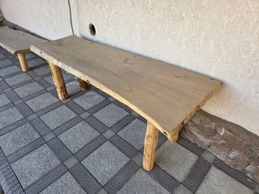 детские кроватки из натурального дерева: Скамейка Дерево, Без спинки, Без крыши — 8