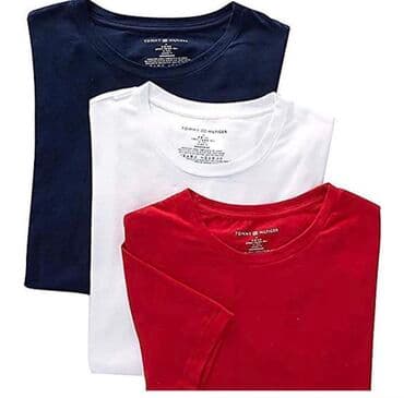 Футболкалар: TOMMY HILFIGER. Набор из 3 хлопковых футболок с круглым вырезом. Набор — 3